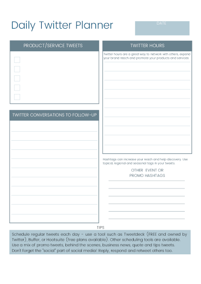 daily twitter planner