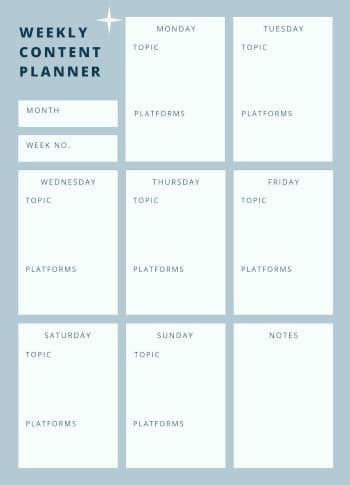 weekly planner sm